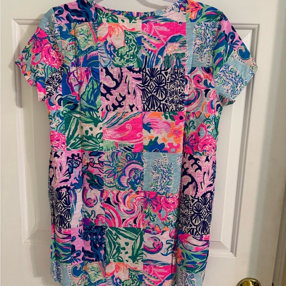 Lilly Pulitzer Etta Scoop Neck Top Mulit Patch to Match Sz M - Picture 2 of 5